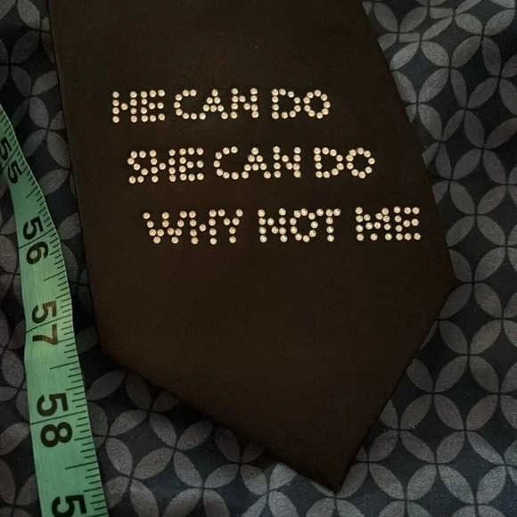 Omega Italy Black Rhinestone Embellished unisex Silk  tie. - Picture 7 of 9